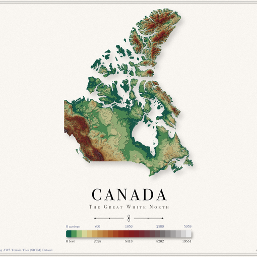 Canada Elevation Map